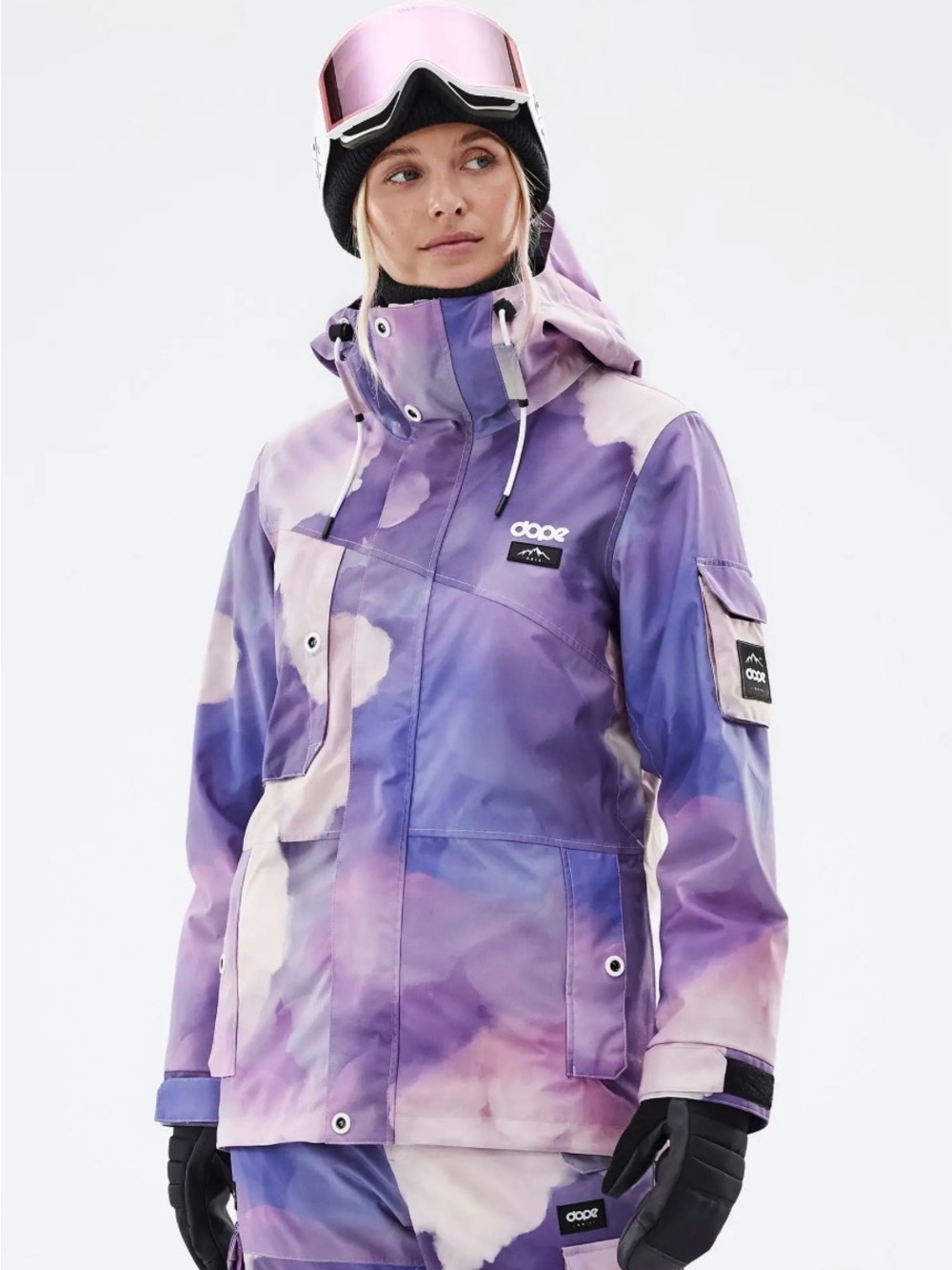 Dope Purple Tie-Dye Waterproof Ski Jacket